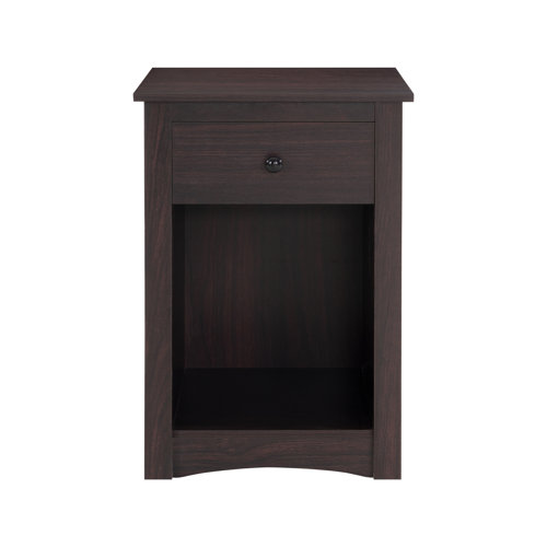 Wood Beachmont Wooden End Table With Drawer And Shelf%2C 2 Tier Side Table Storage Cabinet For Bedroom%2C Home Office 